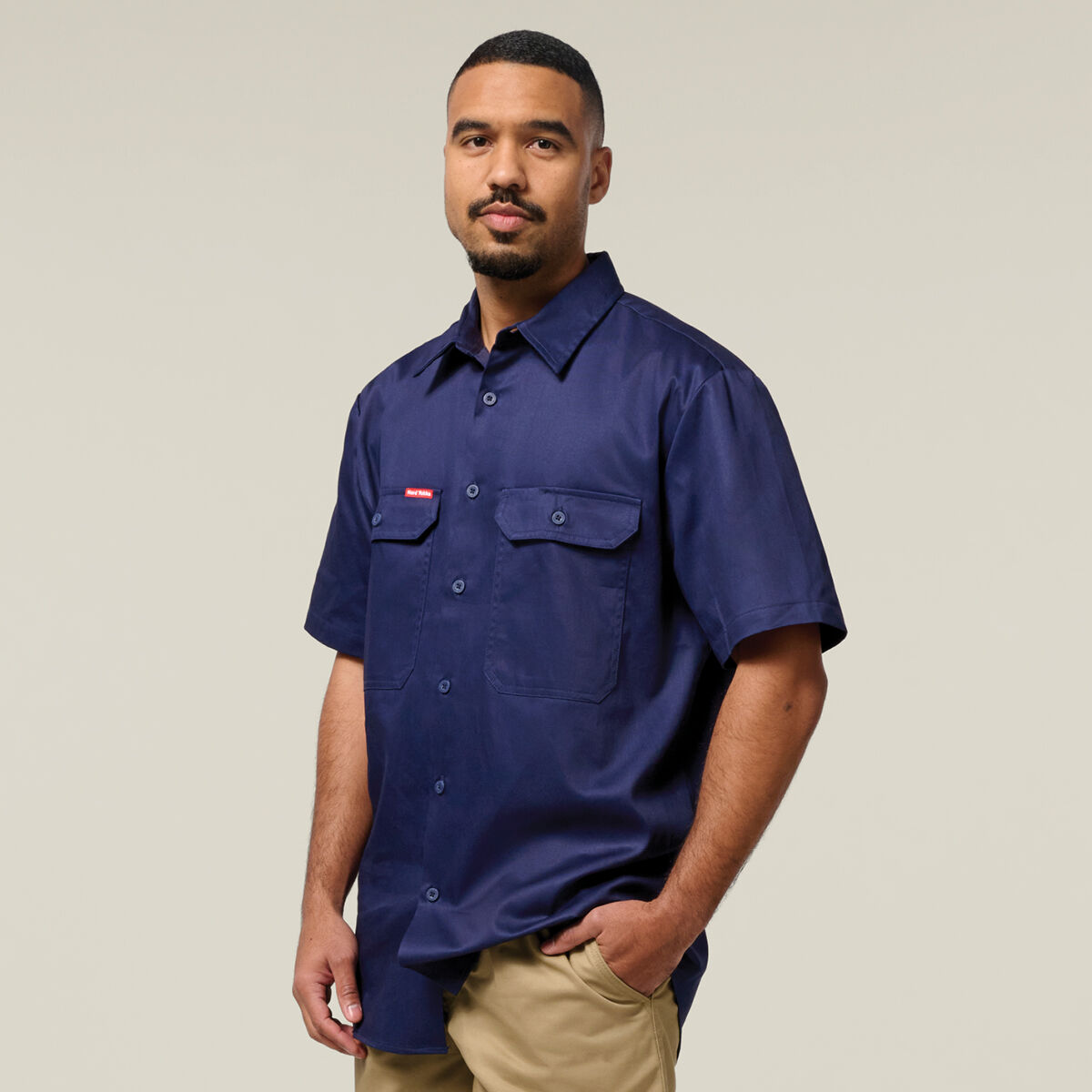 Short Sleeve Open Front Cotton Drill Work Shirt | Hard Yakka New