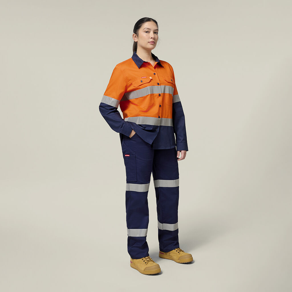 Women's Hi-Vis Lightweight 2 Tone Taped Long Sleeve Shirt