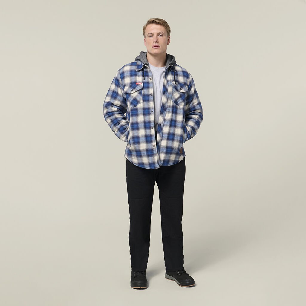 Quilted Flannel Hooded Shacket