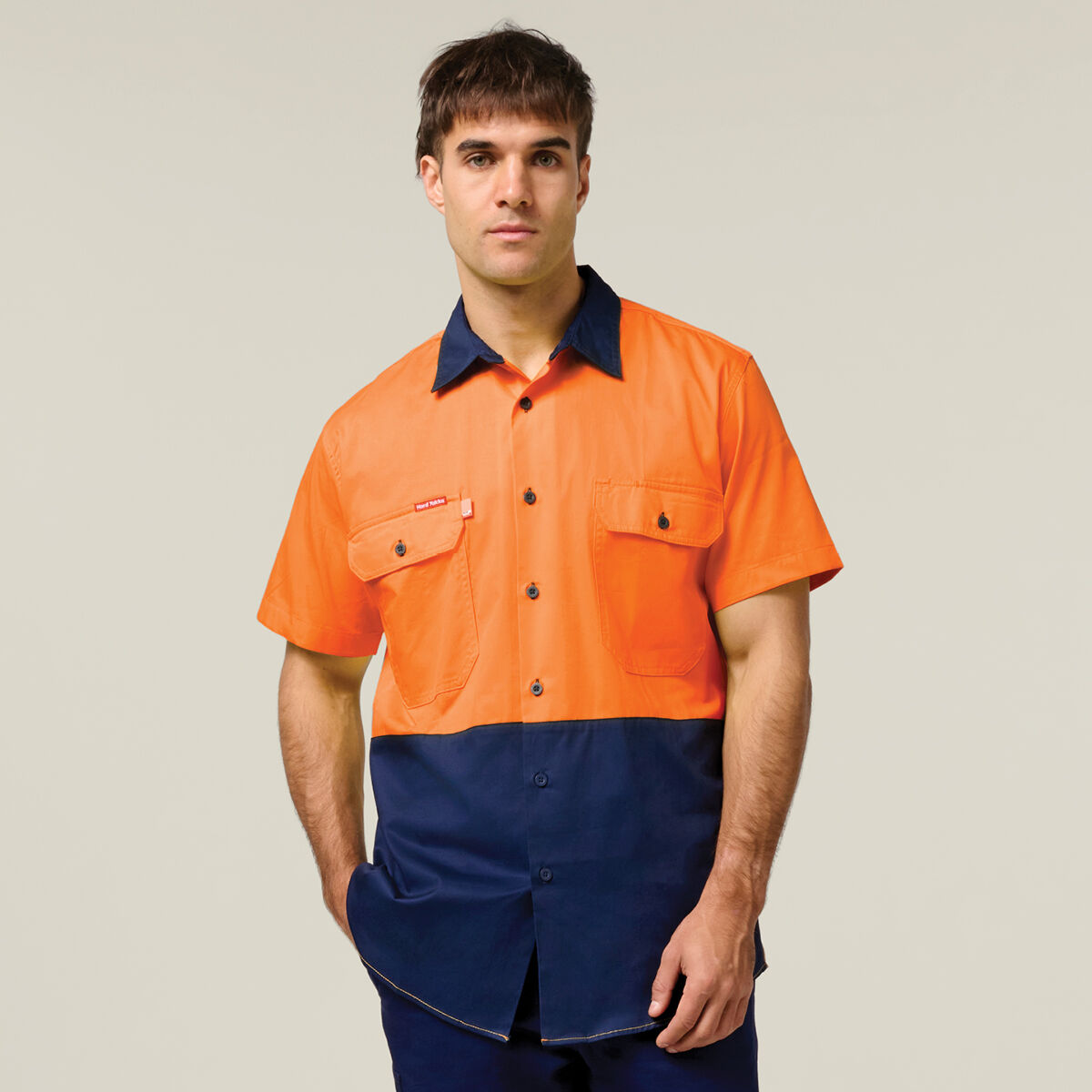 Koolgear Hi Vis 2Tone Vented Short Sleeve Shirt Hard Yakka