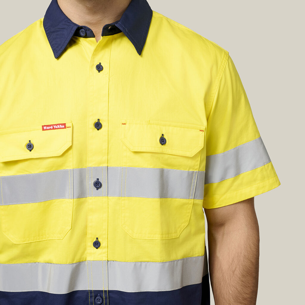 Koolgear Hi-Visibility Two Tone Ventilated Short Sleeve Shirt With Tape