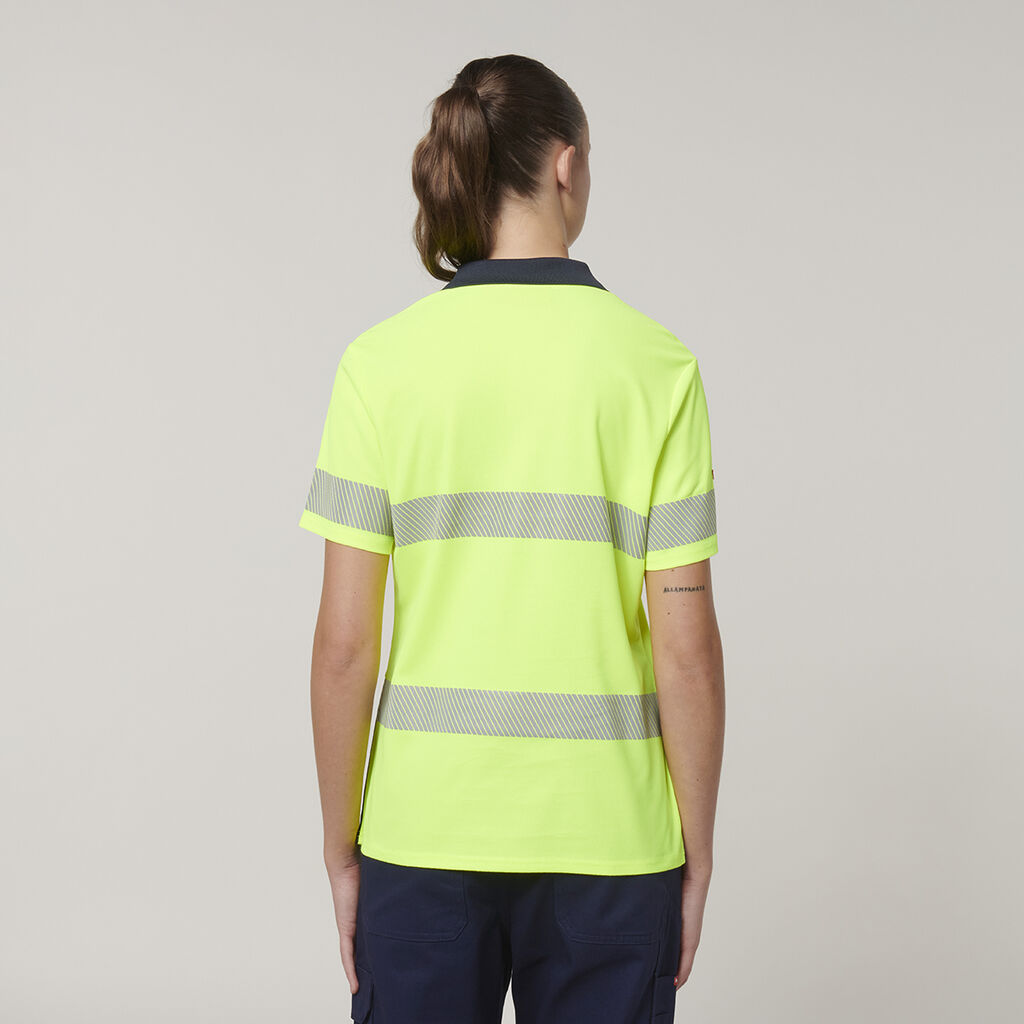 Womens  Short Sleeve Hi Vis Taped Polo 