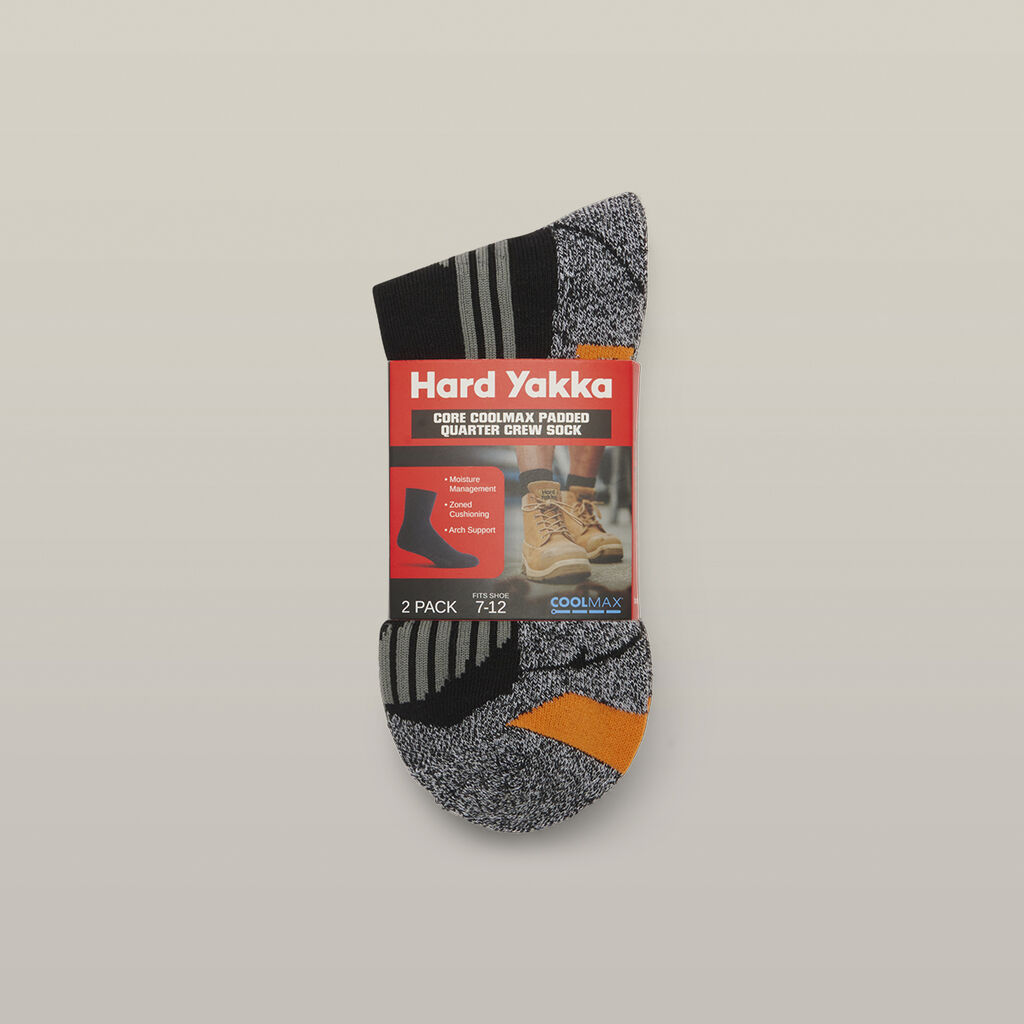 Core Coolmax Padded Quarter Crew Sock - 2 Pack