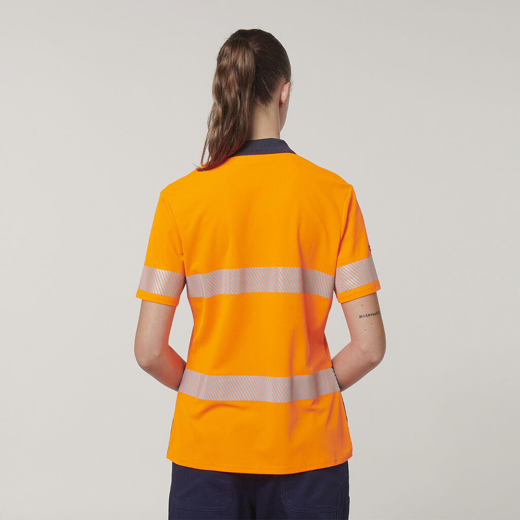 Womens  Short Sleeve Hi Vis Taped Polo 