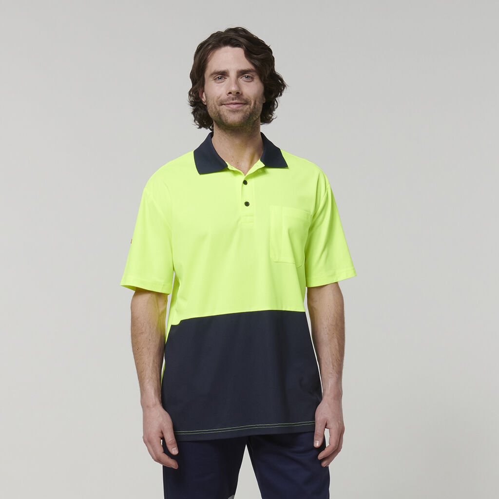 Mens Short Sleeve Hi Vis Polo