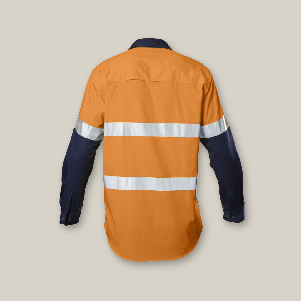Koolgear Hi-Visibility Two Tone Cotton Twill Ventilated Shirt With Tape Long Sleeve