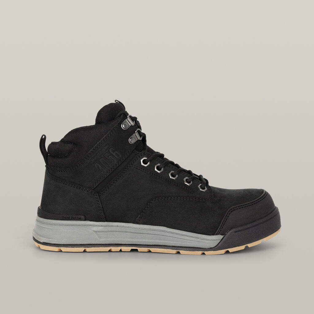 3056 Lace Up & Side Zip Steel Toe Safety Boot - Black