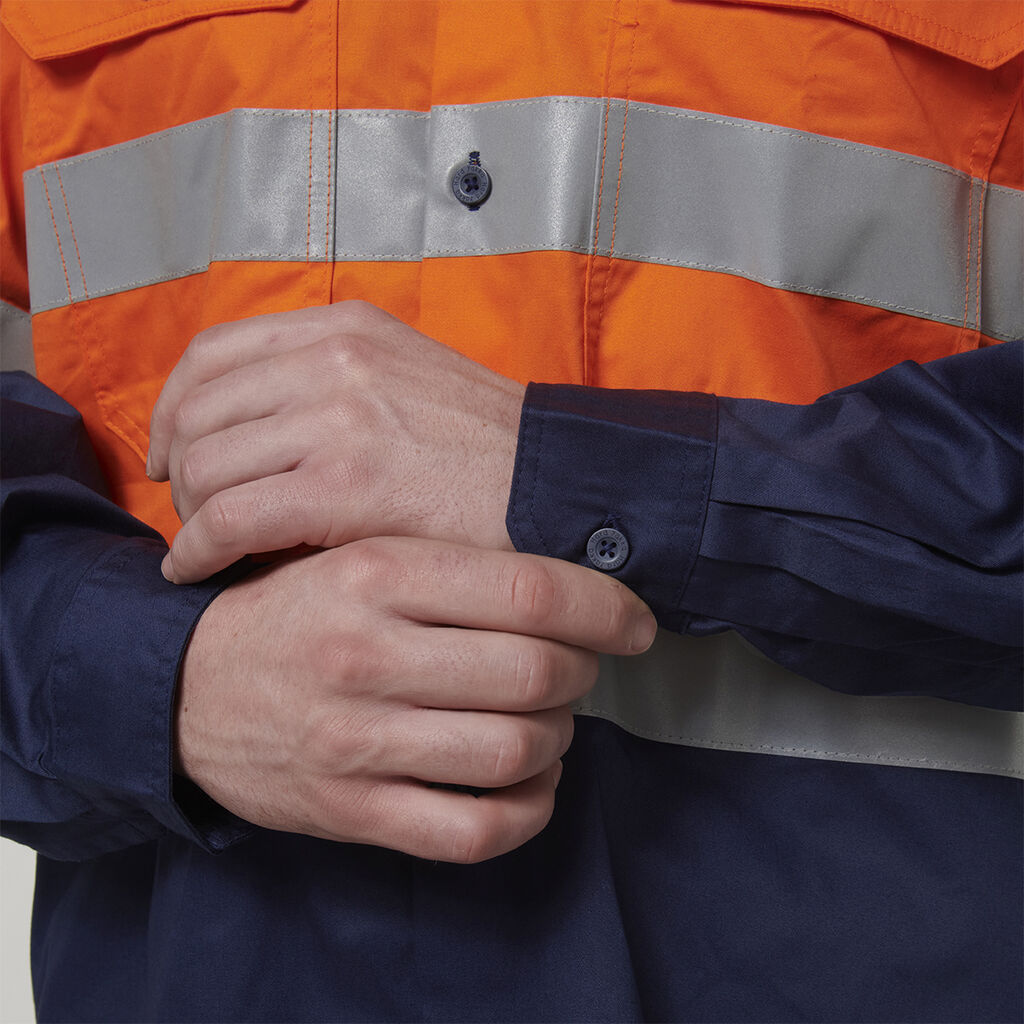 Core Hi-Vis Long Sleeve 2 Tone Taped Vented Cotton Shirt