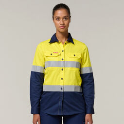 Women's Koolgear Hi-Vis Vented Taped Cotton Twill Shirt