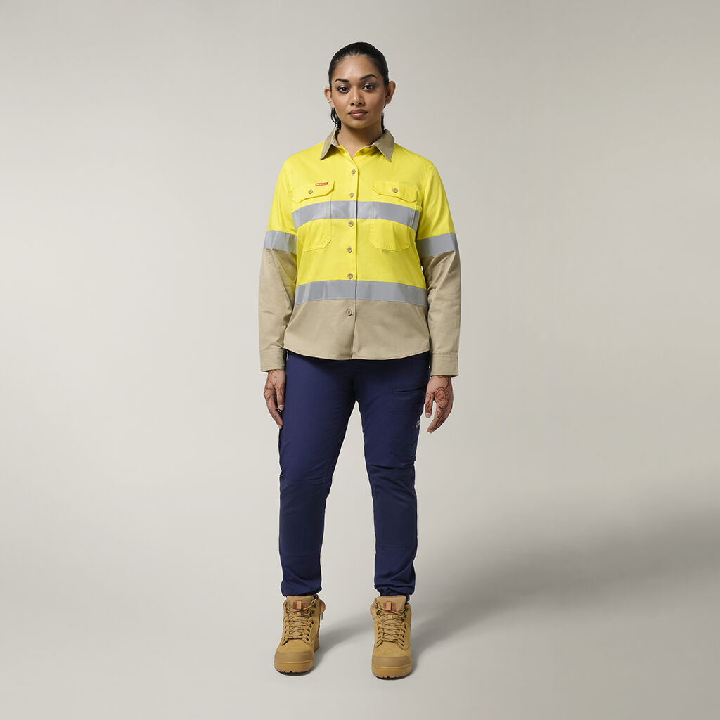 Women's Hi-Vis Lightweight 2 Tone Taped Long Sleeve Shirt