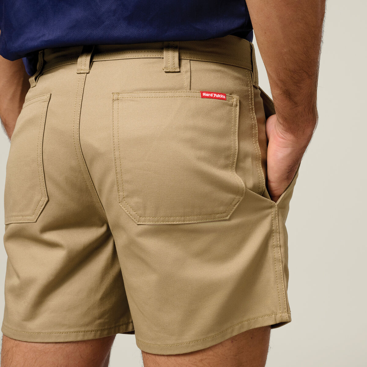 Relaxed Fit Cotton Drill Short With Belt Loops