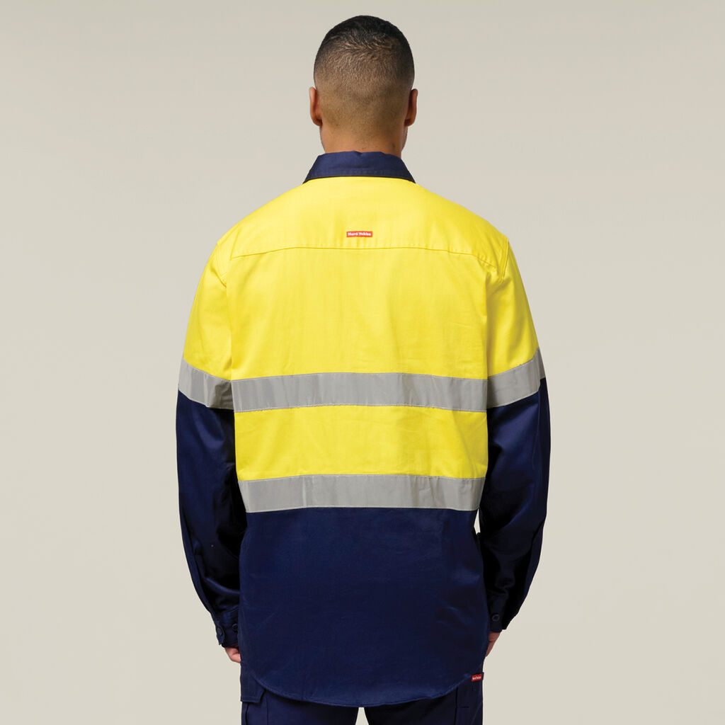 Core Hi-Vis Long Sleeve Heavyweight Closed Front Taped Shirt
