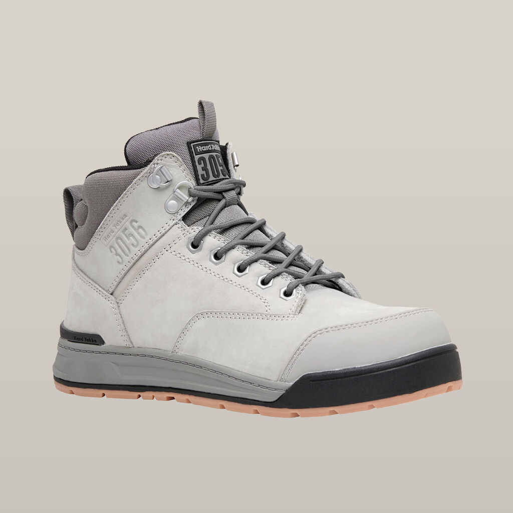 3056 Lace Up & Side Zip Steel Toe Safety Boot - Grey