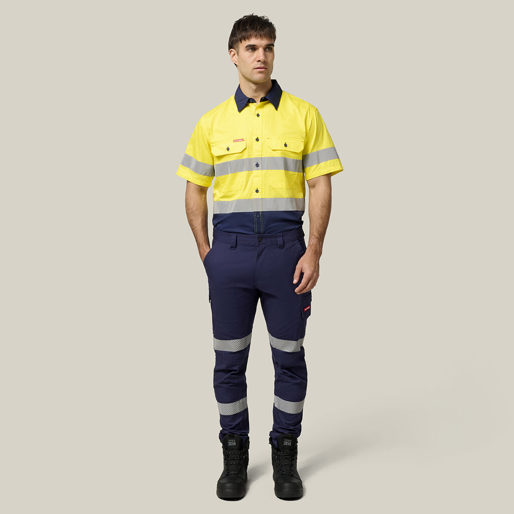 Koolgear Hi-Visibility Two Tone Ventilated Short Sleeve Shirt With Tape
