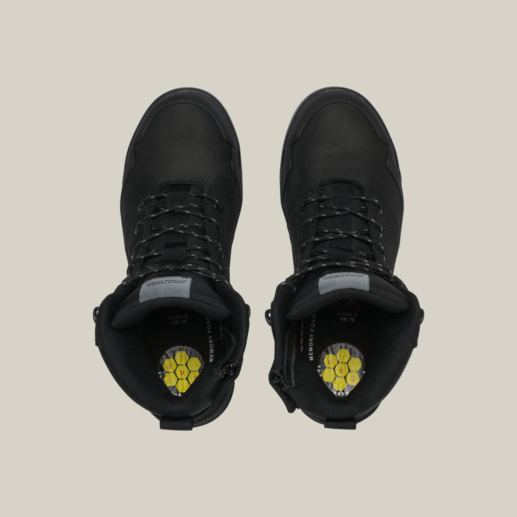 Evolution Lace Up & Side Zip 6" Steel Toe Safety Boot - Black