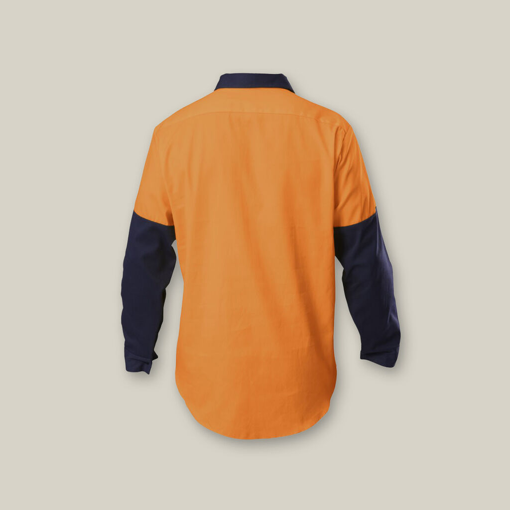 Hi-Vis 2 Tone Closed Front Long Sleeve Shirt with Gusset