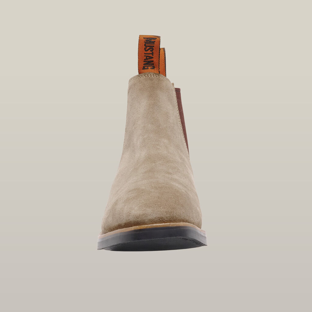 Mustang Signature Pull-up Leather Boot - Taupe Suede