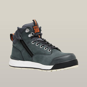 3056 Lace Up & Side Zip Steel Toe Safety Boot - Navy