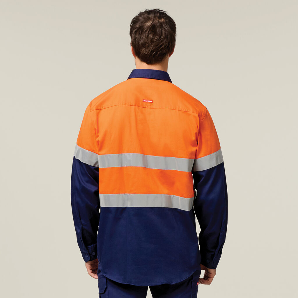 Core Hi-Vis Long Sleeve Heavyweight Closed Front Taped Shirt