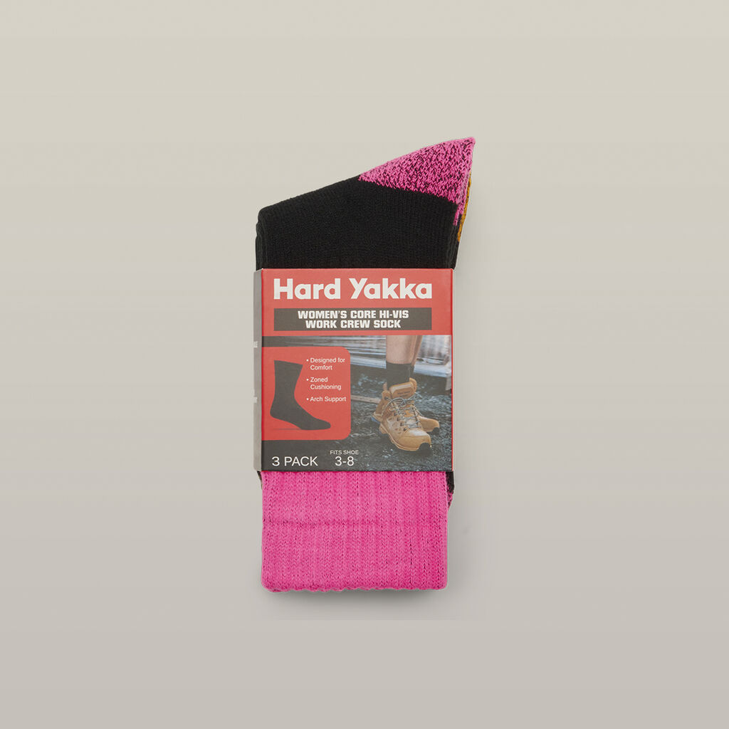 Women's Core Hi Vis Work Crew Sock - 3 Pack