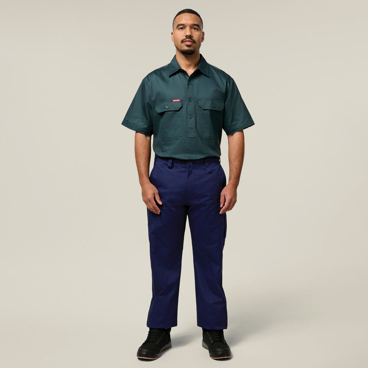 Short Sleeve Closed Front Cotton Drill Work Shirt | Hard Yakka