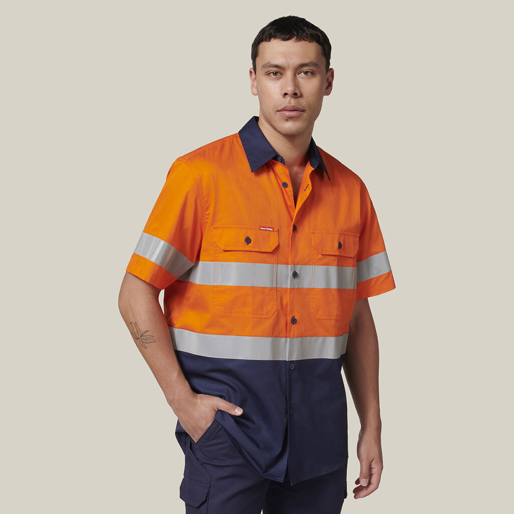 Short Sleeve Hi Vis 2 Tone Taped Vented Shirt