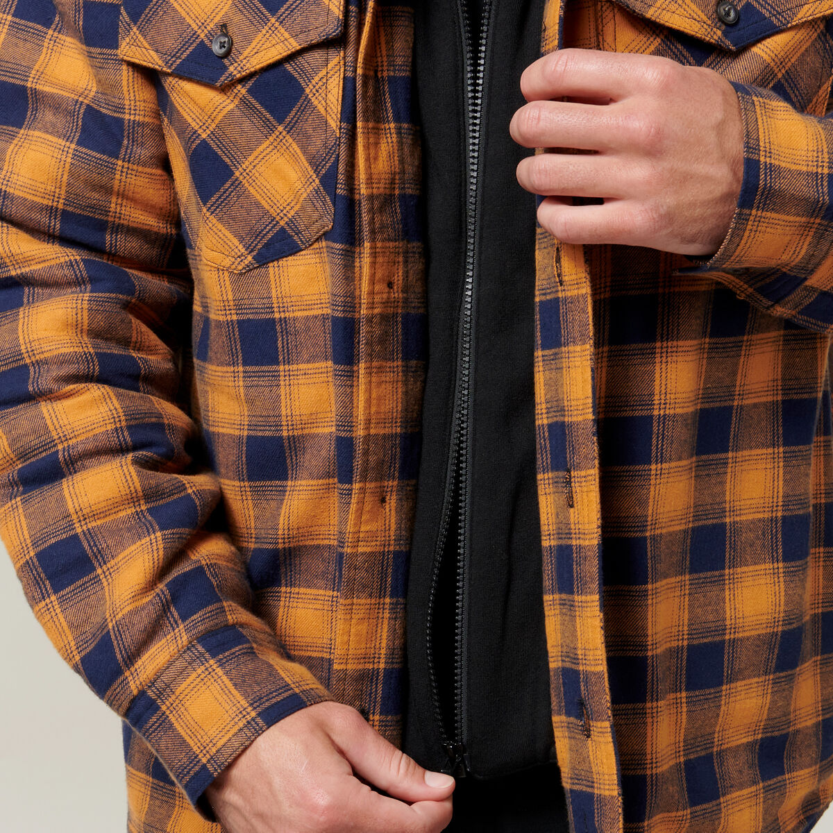 Insulated flannel sale hoodie jacket