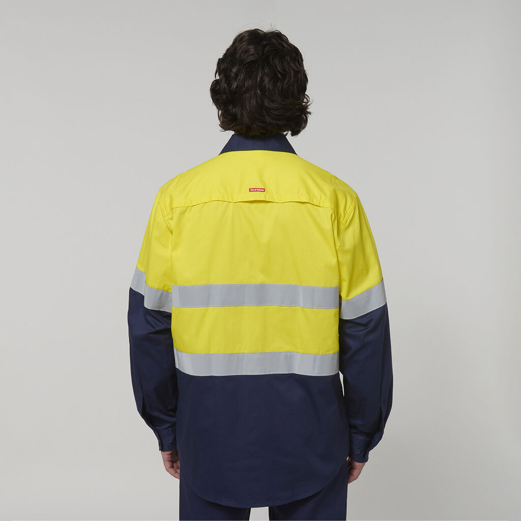 Core Hi-Vis Long Sleeve 2 Tone Taped Vented Cotton Shirt