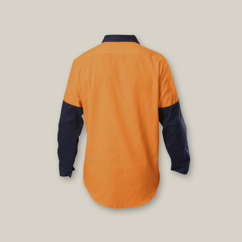 Hi Vis 2Tone Closed Front Long Sleeve Shirt with Gusset image number null