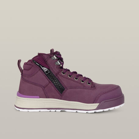 Women's 3056 Lace Up & Side Zip Safety Boot - Shiraz