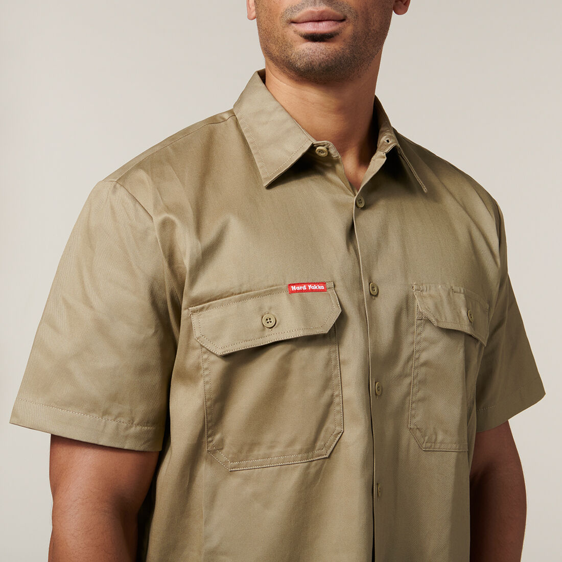 Short Sleeve Open Front Cotton Drill Work Shirt | Hard Yakka Australia