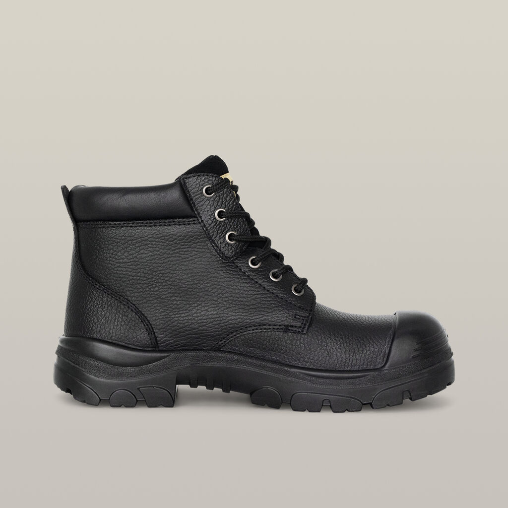 Gravel Lace Up Steel Toe Safety Boot - Black