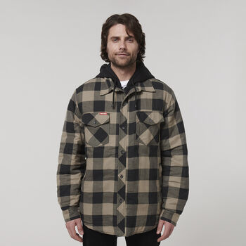 Quilted Flannel Hooded Shacket