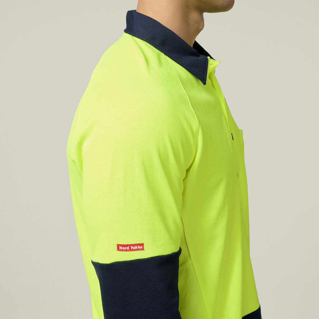 Core Hi-Vis 2 Tone Vented Long Sleeve Polo
