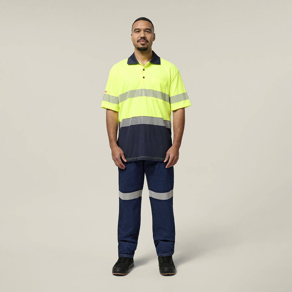 Enzyme Washed Straight Leg Taped Denim Jeans