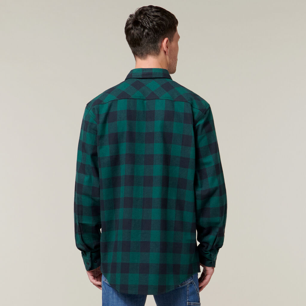 Long Sleeve Check Flannel Cotton Work Shirt