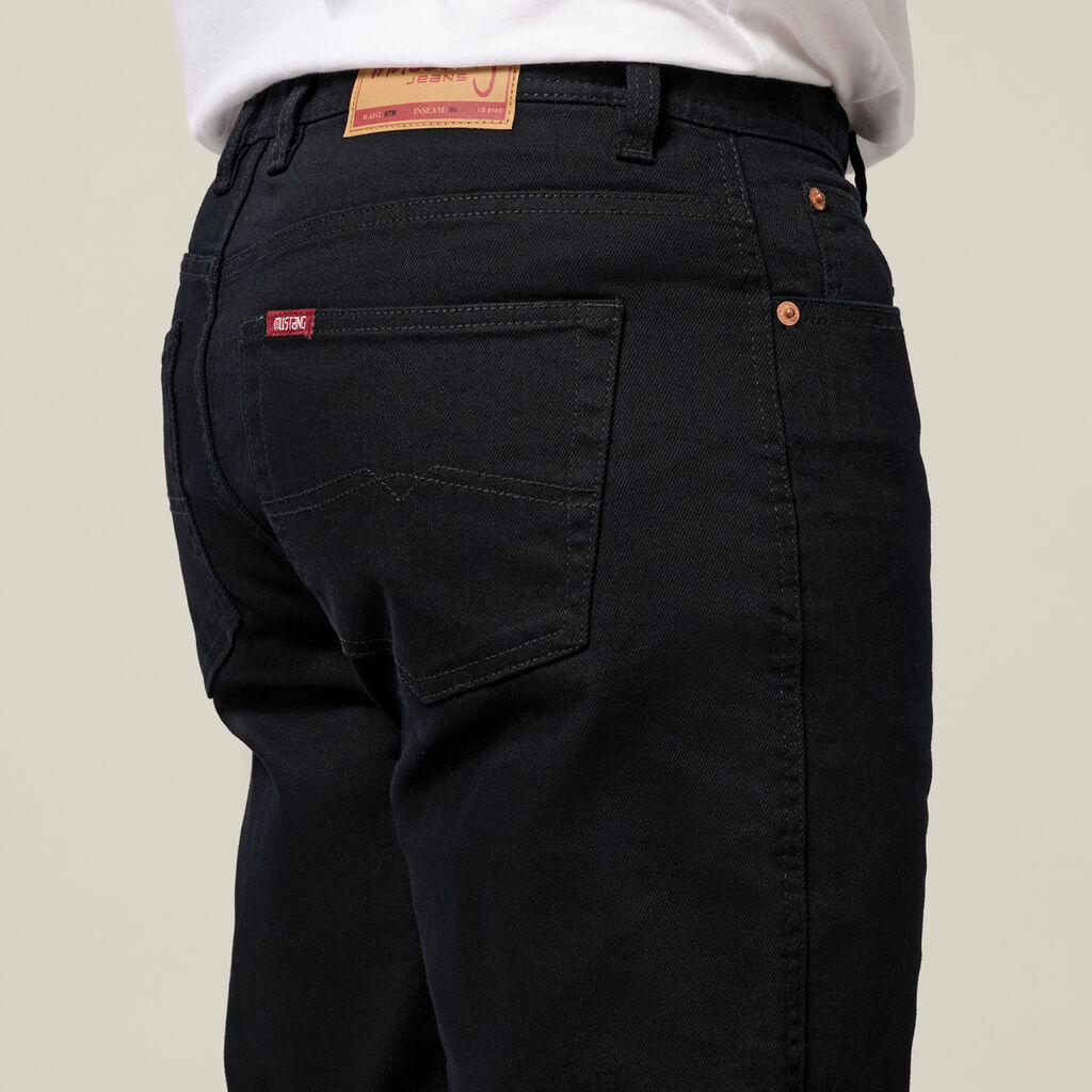 Mustang Regular Fit Stretch Work Jean - Black