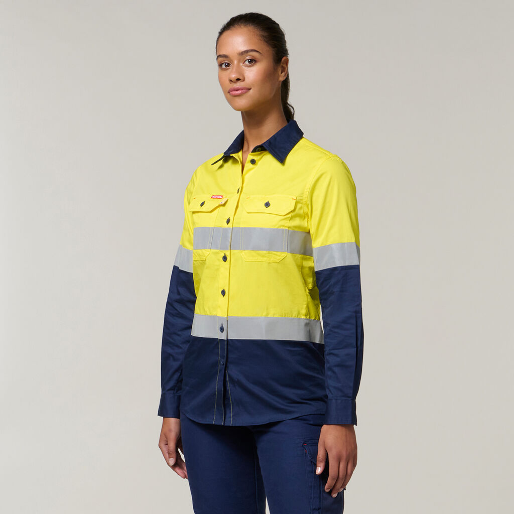 Women's Koolgear Hi-Vis Vented Taped Cotton Twill Shirt