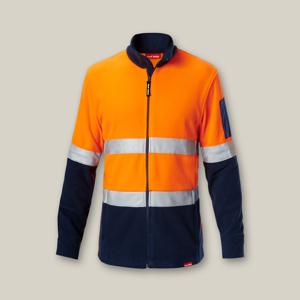 Hi-Vis 2Tone Full Zip  Brushed Fleece Jacket With Tape