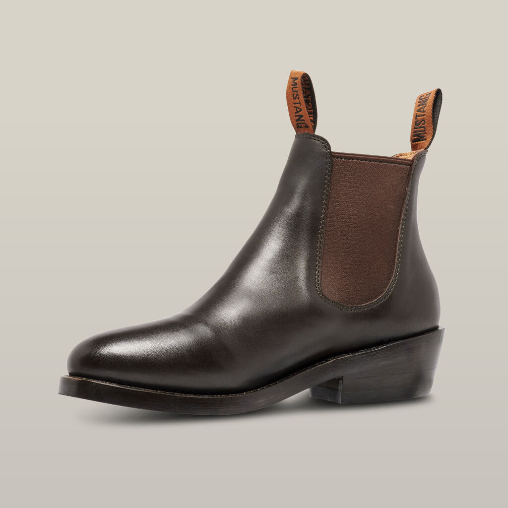 Women's Mustang Signature Pull-up Leather Boot - Brown