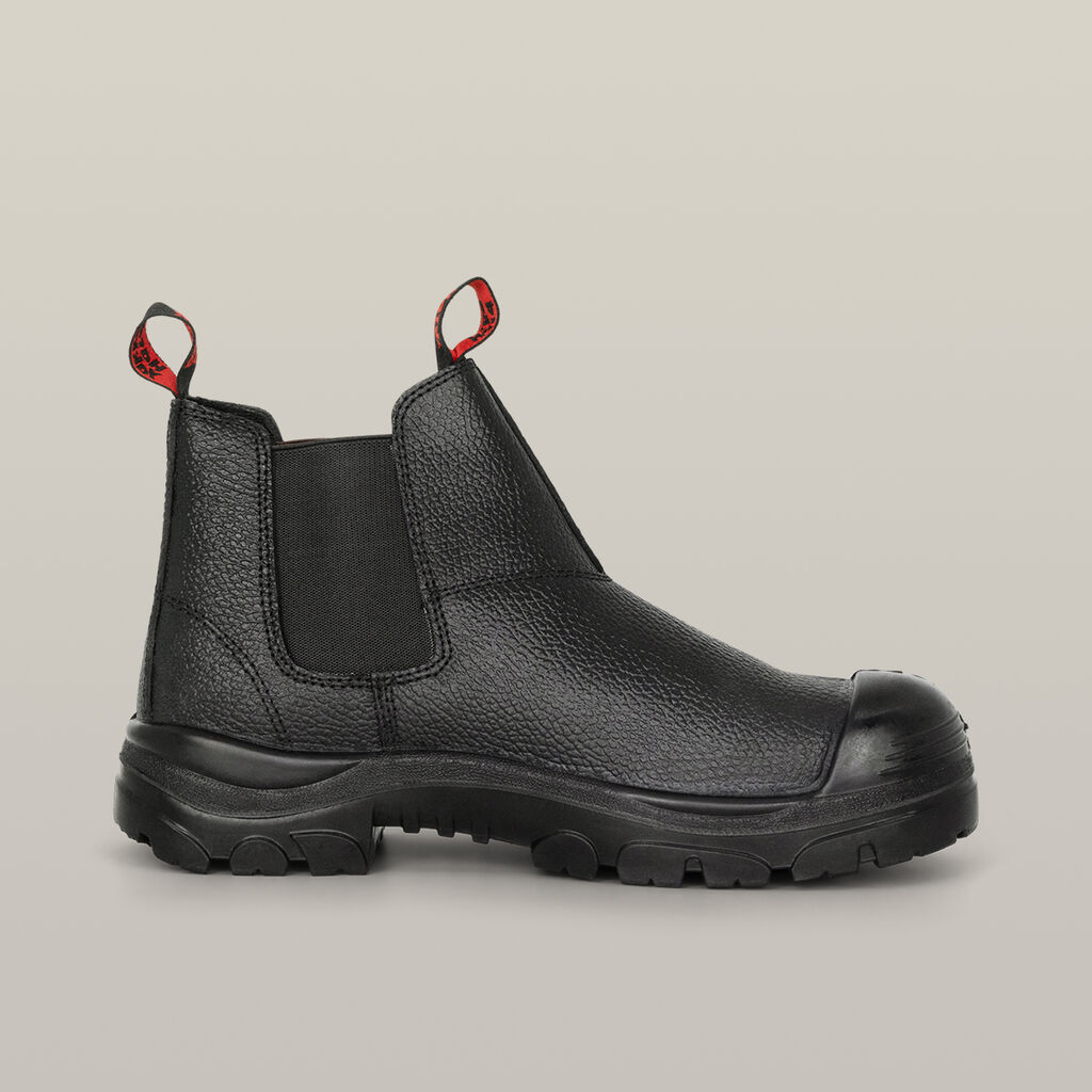 Grit Pull On Steel Toe Safety Boot - Black