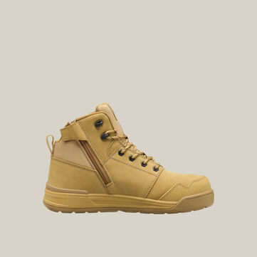 Evolution Lace Up & Side Zip 5" Steel Toe Safety Boot - Wheat