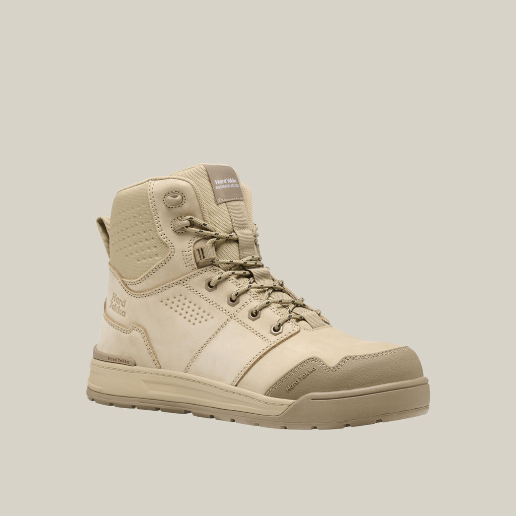 Evolution Lace Up & Side Zip 6" Steel Toe Safety Boot - Sand