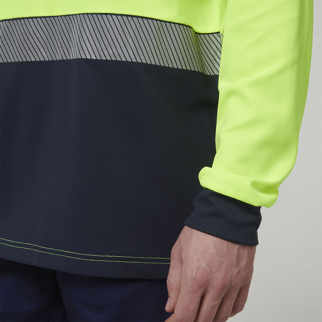 Mens Long Sleeve Hi Vis Taped Polo 