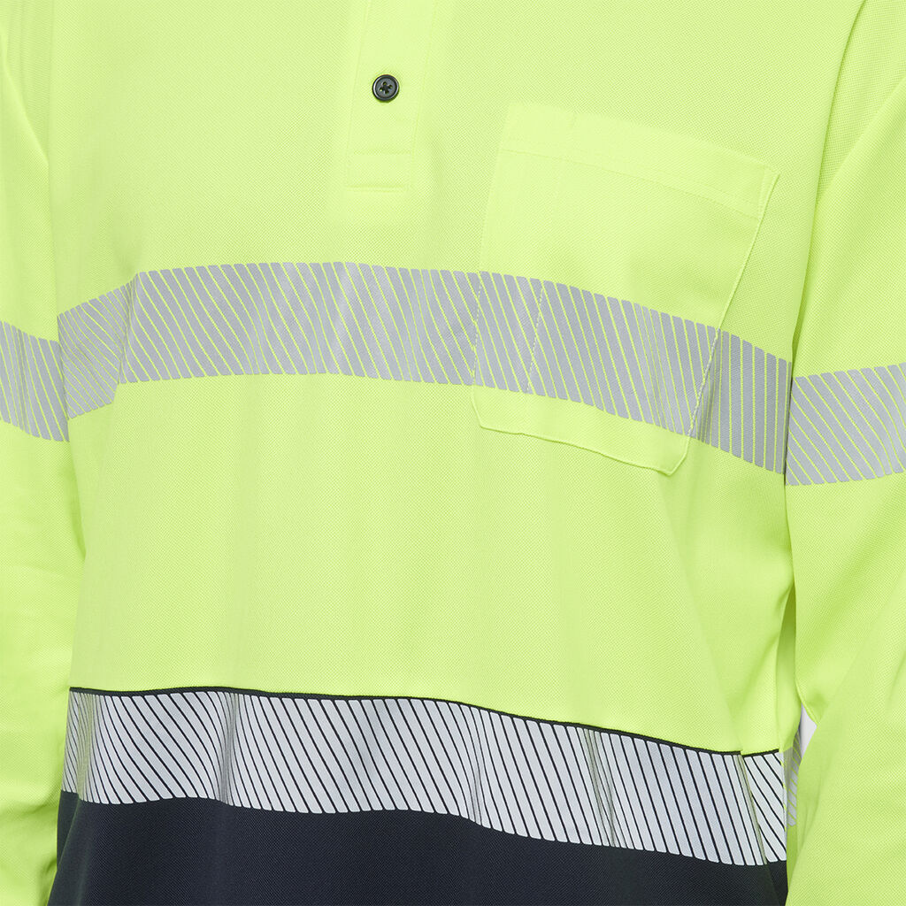 Mens Long Sleeve Hi Vis Taped Polo 