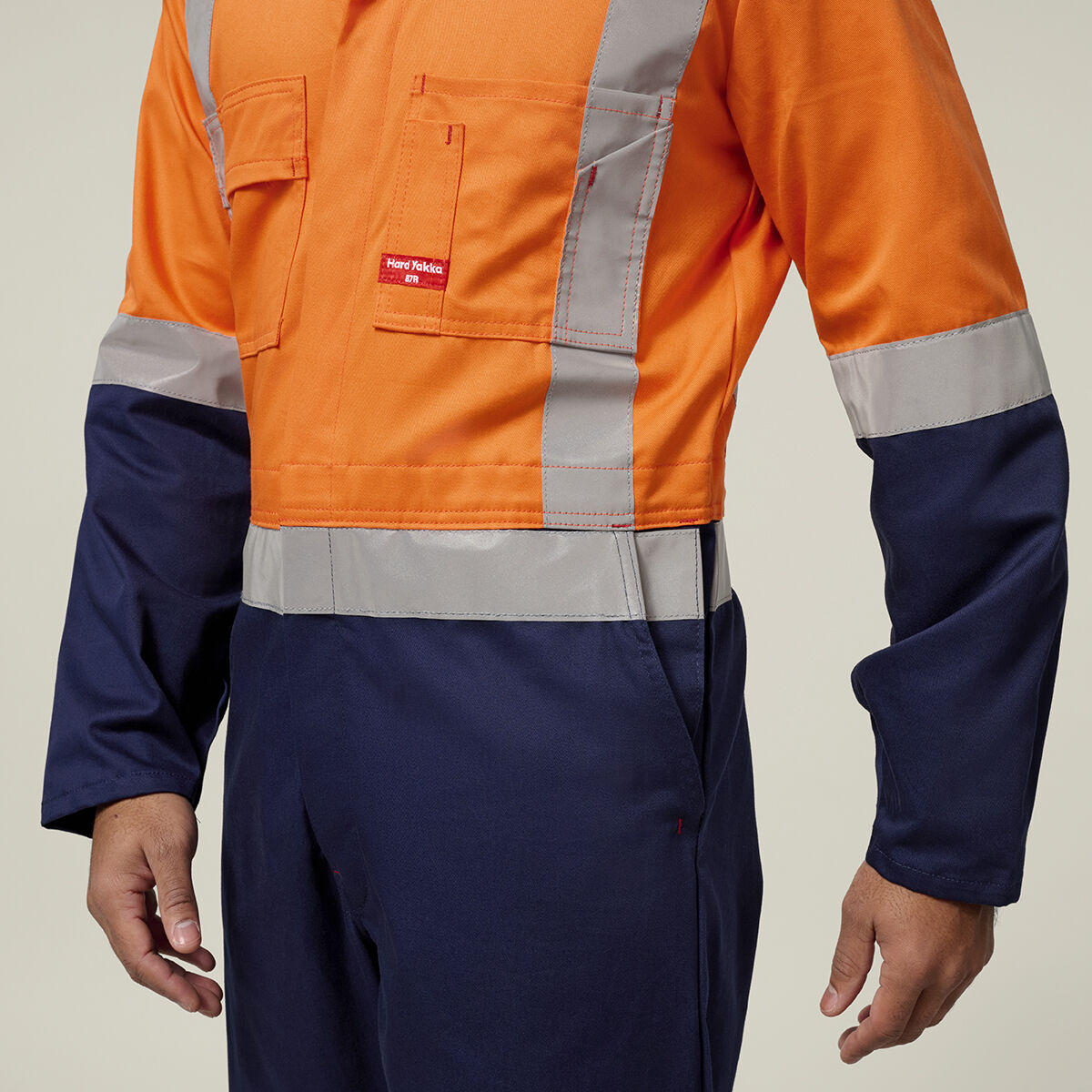 Hi-Vis 2Tone Taped Cotton Drill Coverall | Hard Yakka Australia