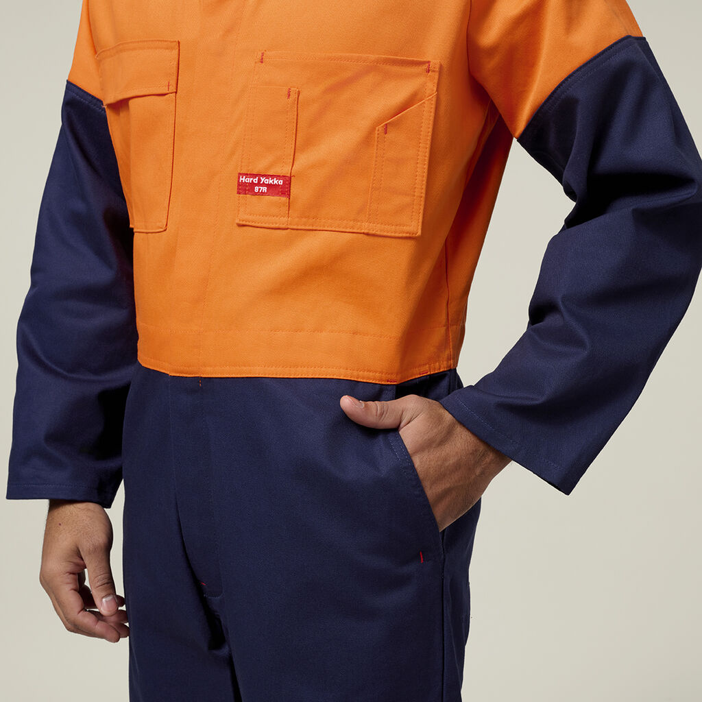 Hi-Vis 2Tone Cotton Drill Coverall