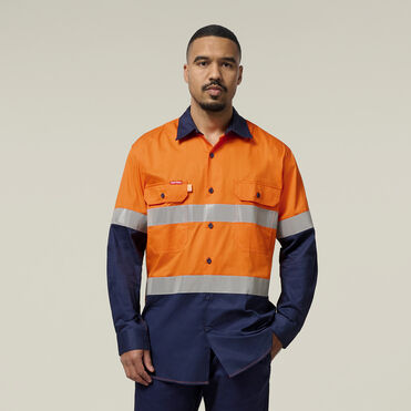 Core Hi-Vis 2 Tone Vented Taped Long Sleeve Cotton Shirt