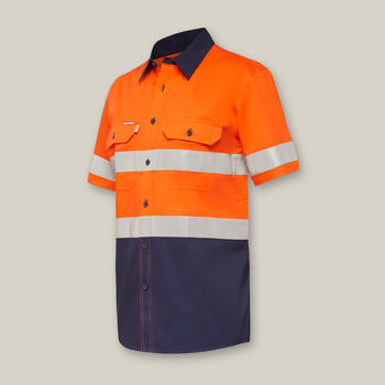 Koolgear Hi-Visibility Two Tone Ventilated Short Sleeve Shirt With Tape
