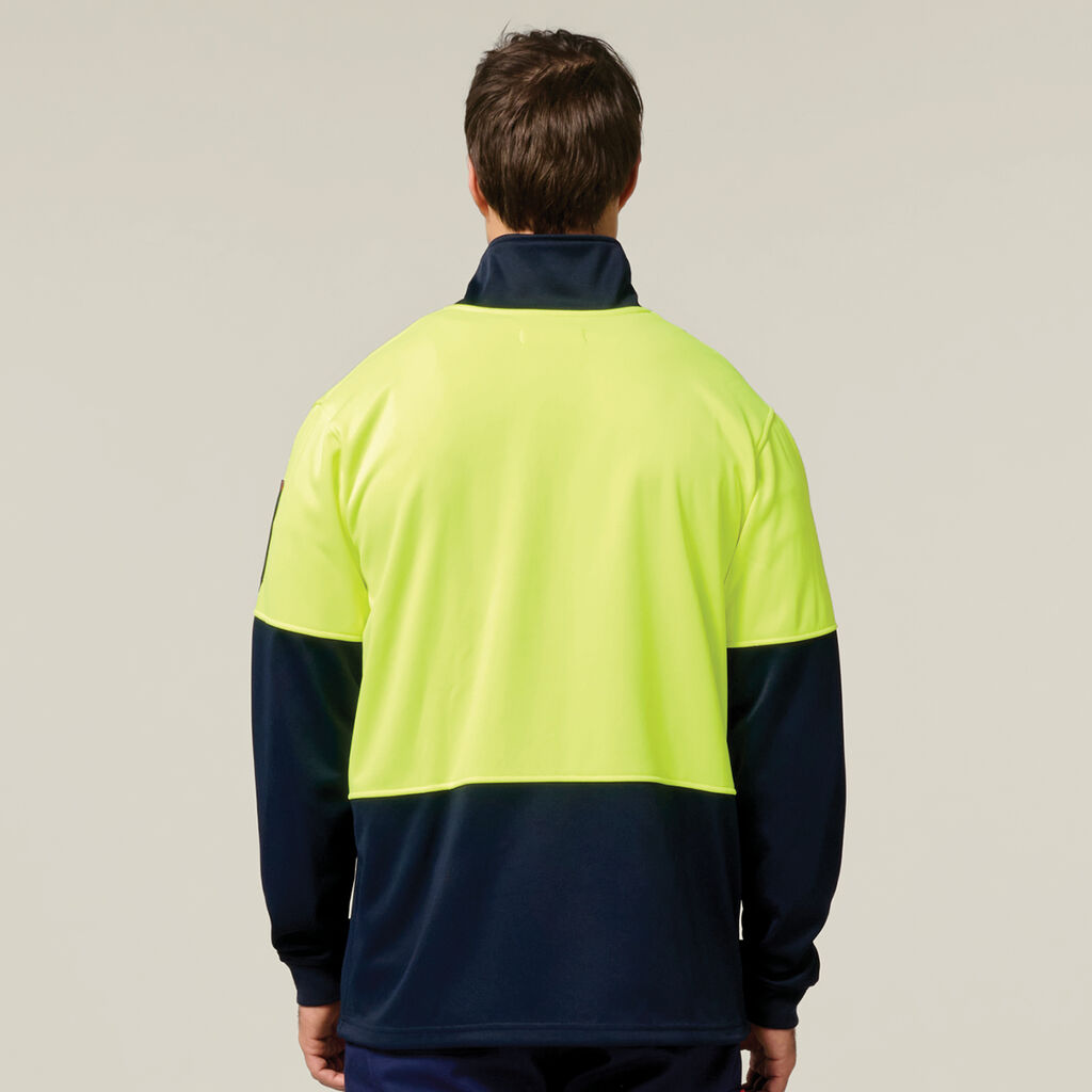 Hi-Vis 2 Tone 1/4 Zip Brushed Fleece Jumper